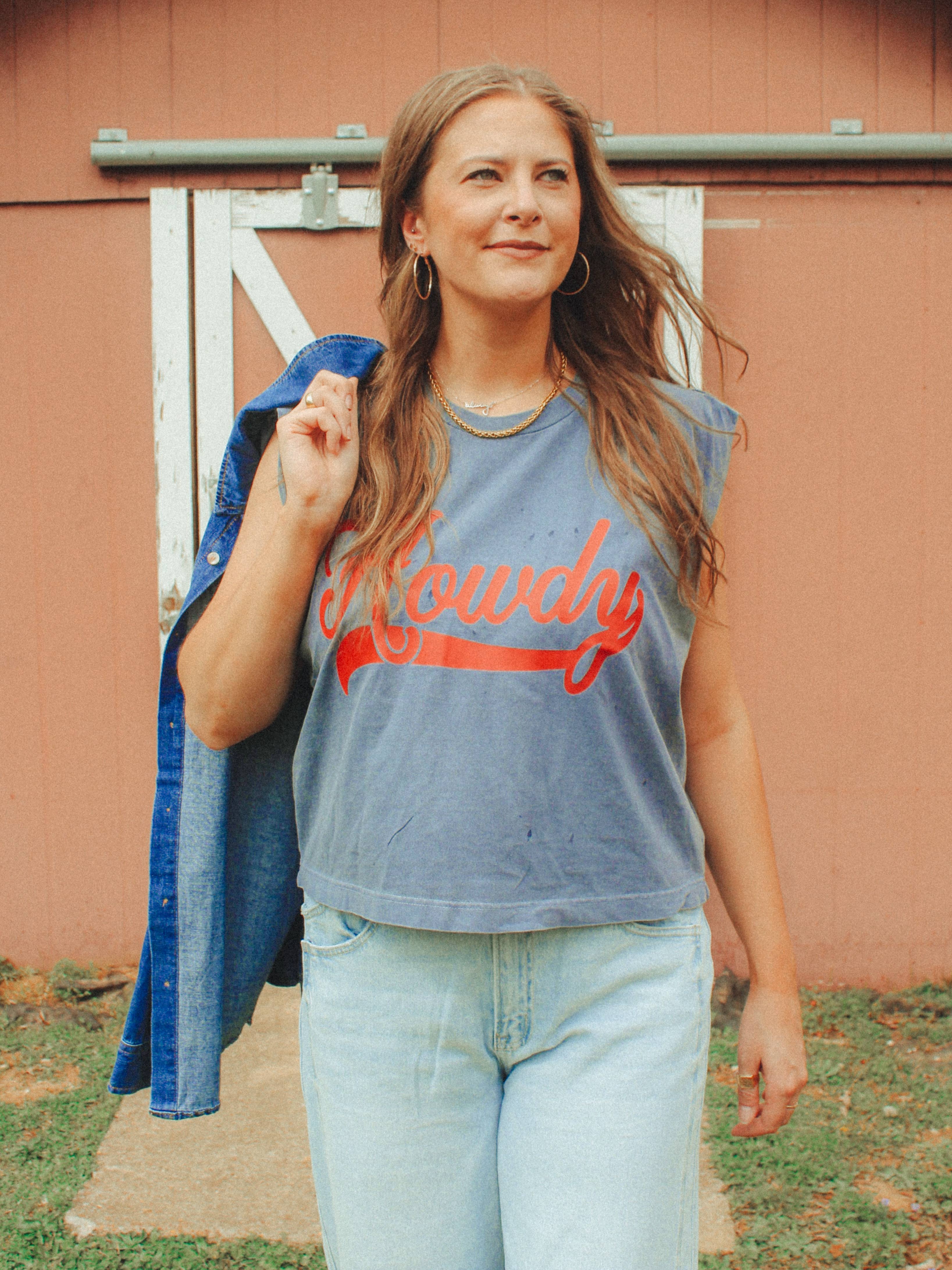 Howdy  Boxy Cropped Muscle Tank