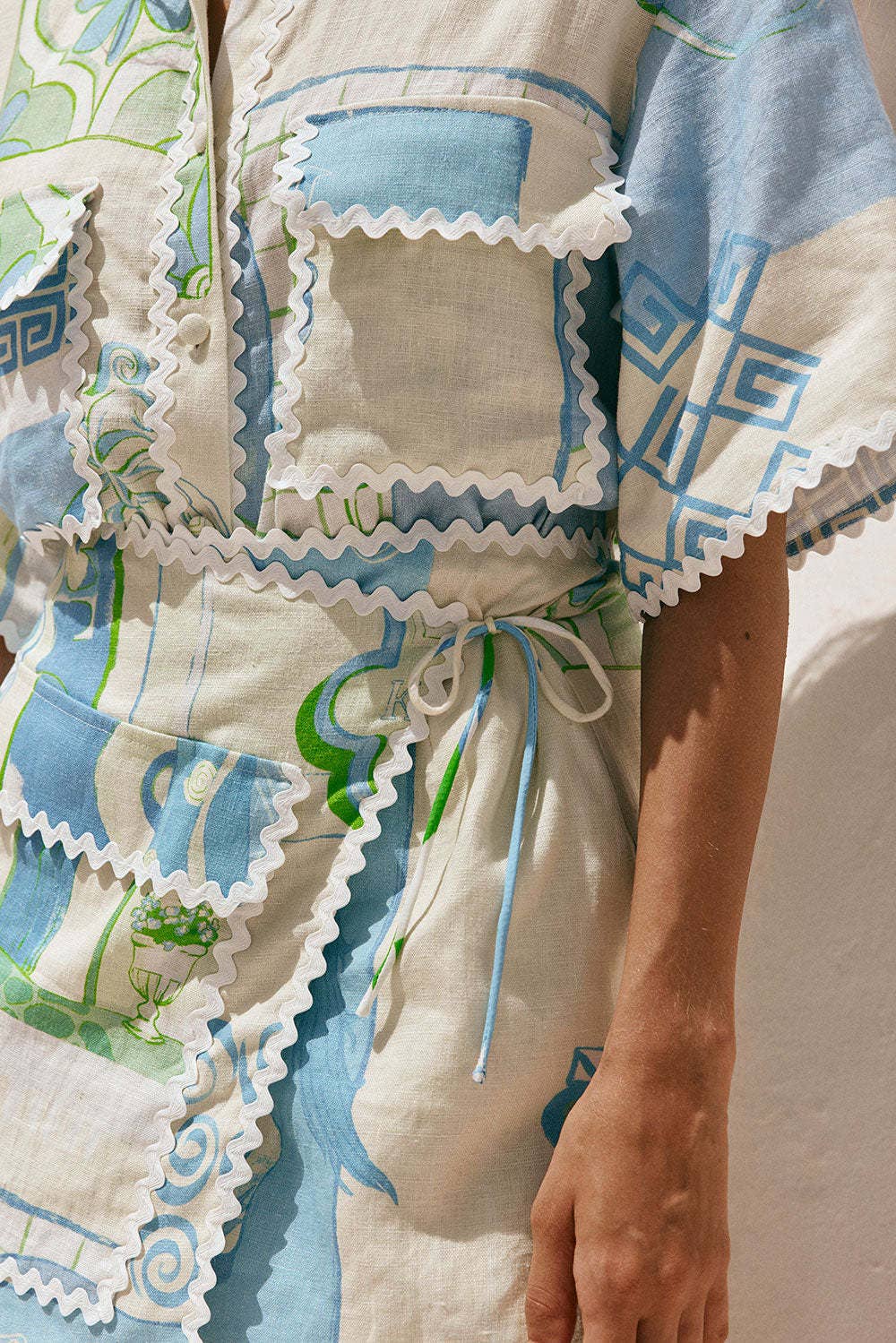 Mykonos Lace Shirt & Skirt Set