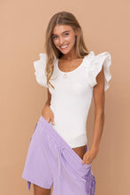 Load image into Gallery viewer, White Puff Sleeve Bodysuit
