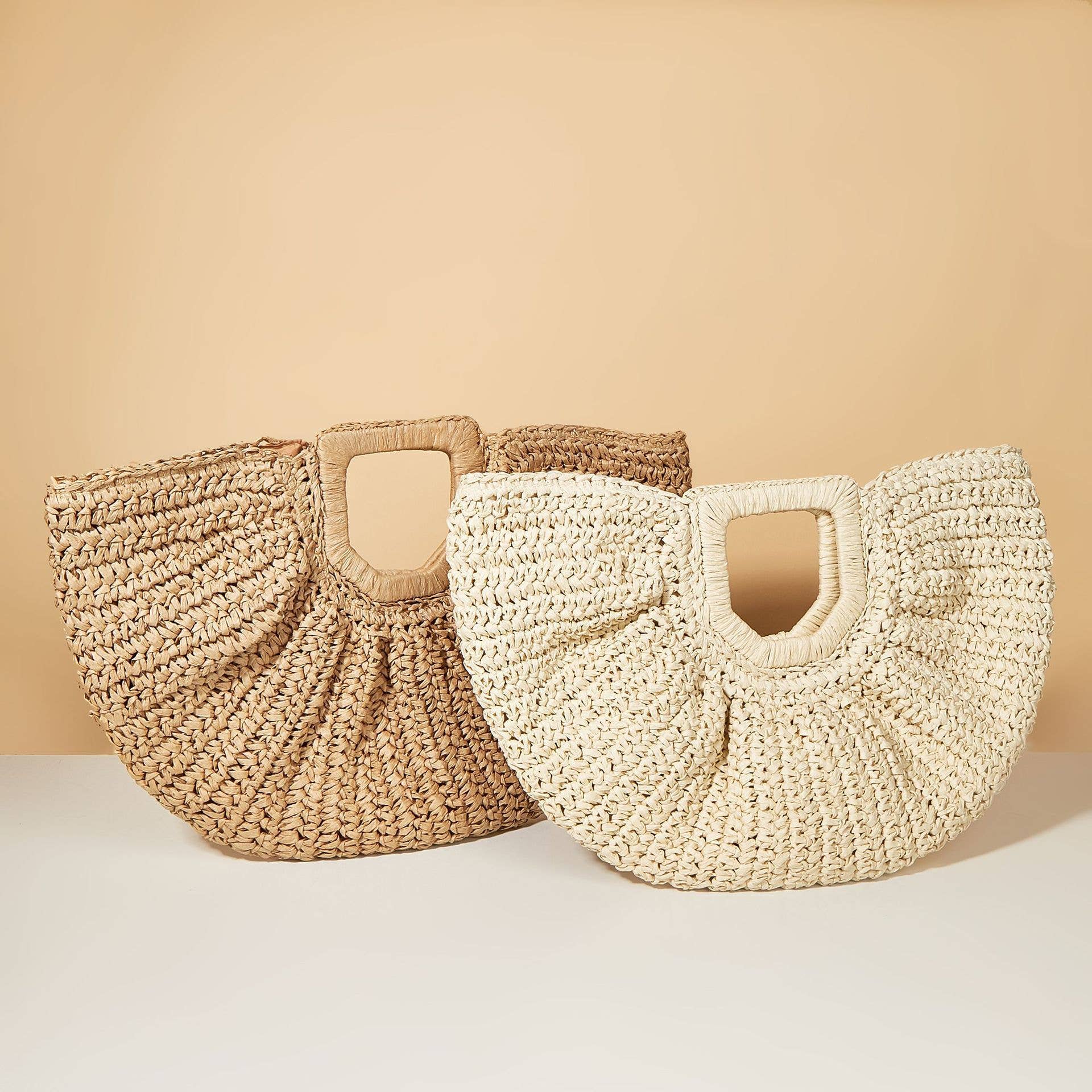 Straw woven bag vacation beach bag