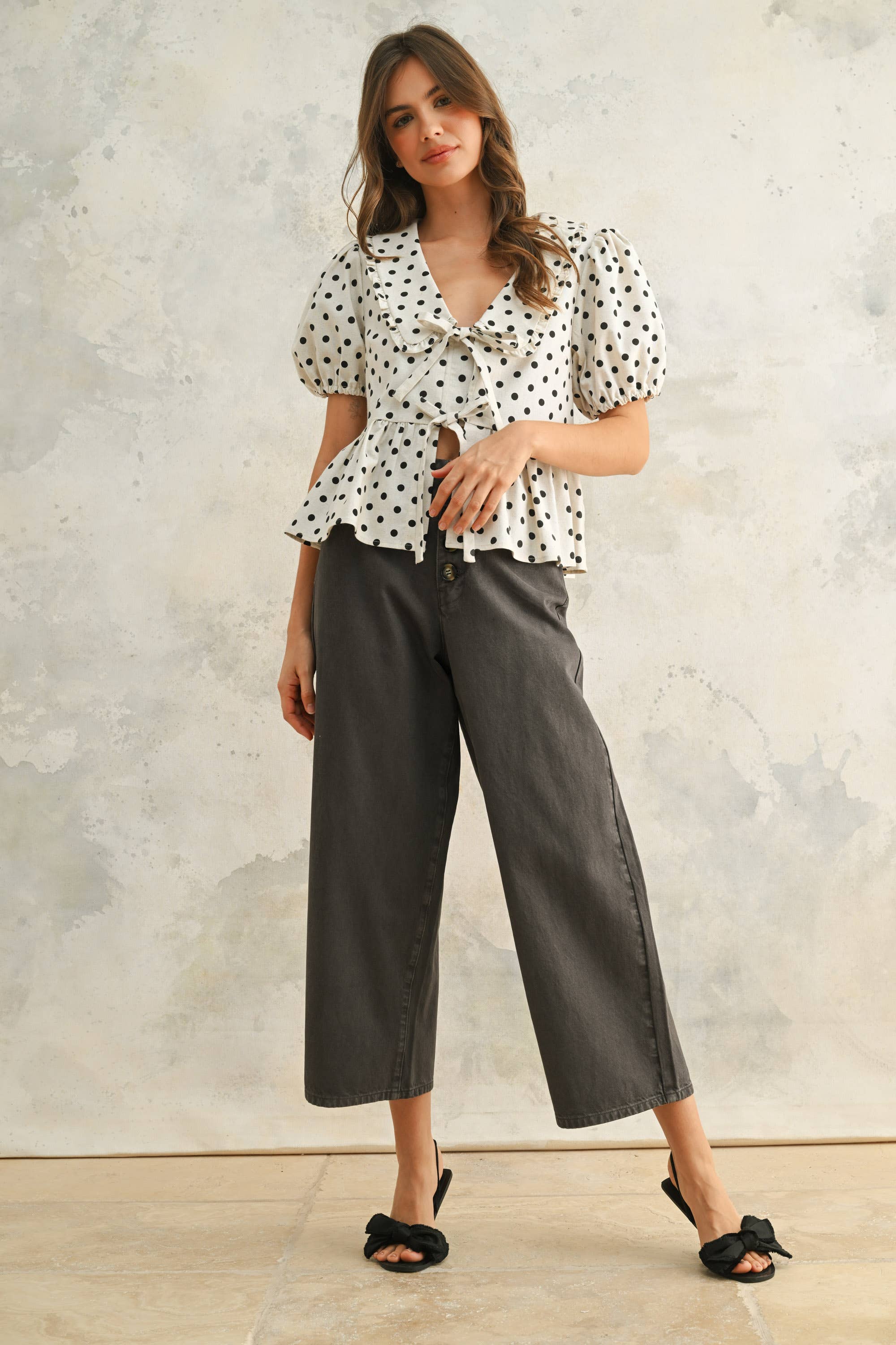 Button Front Detail Trousers