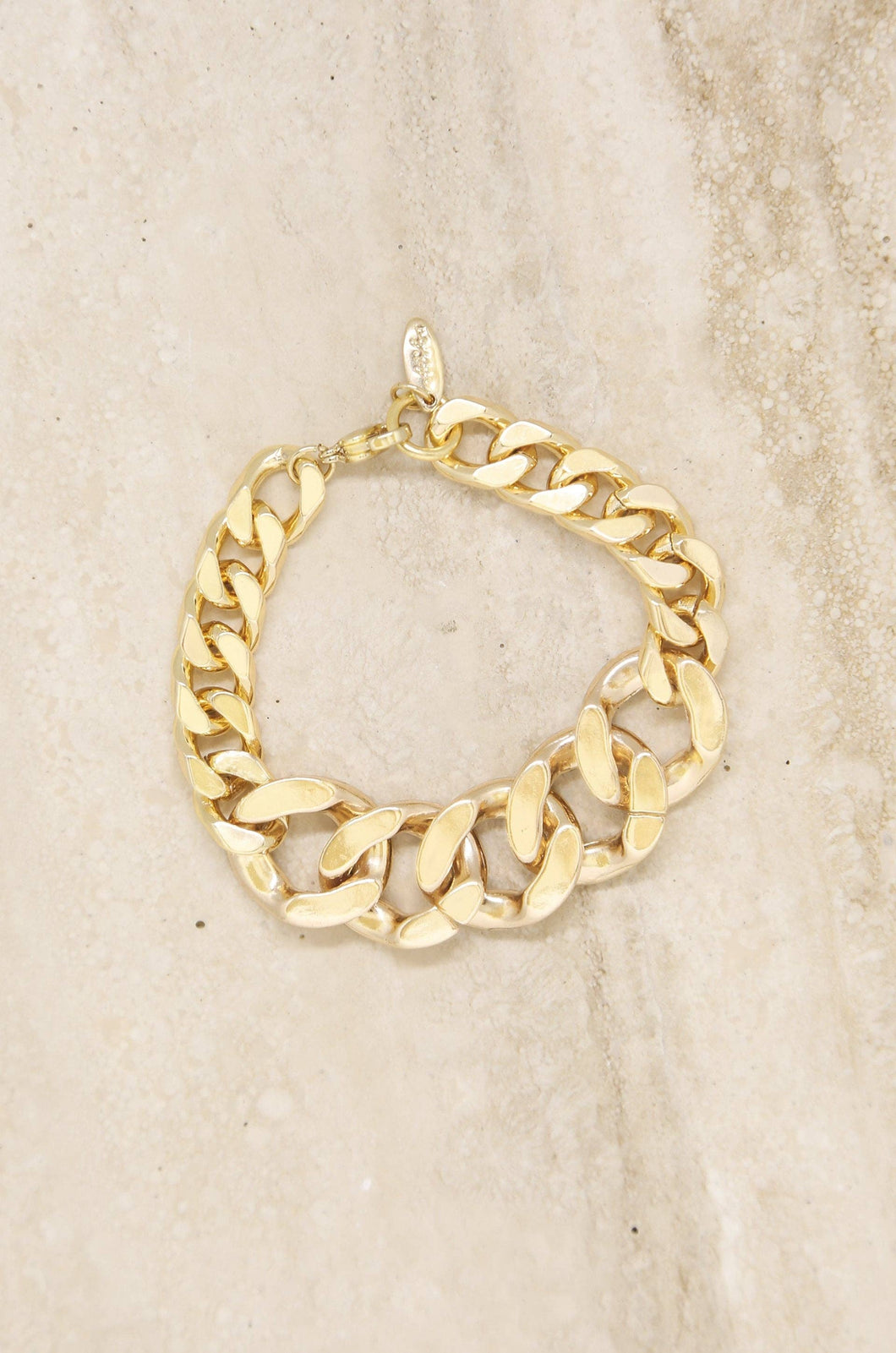 Big, Bad and Bold 18k Gold Plated Chain Link Bracelet