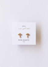 Load image into Gallery viewer, Evil Eye Drop - Rose Quartz - Earring
