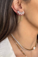 Load image into Gallery viewer, Baguette Crystal Three-In-One 18k Gold Plated Ear Crawlers: Clear Crystals / One Size
