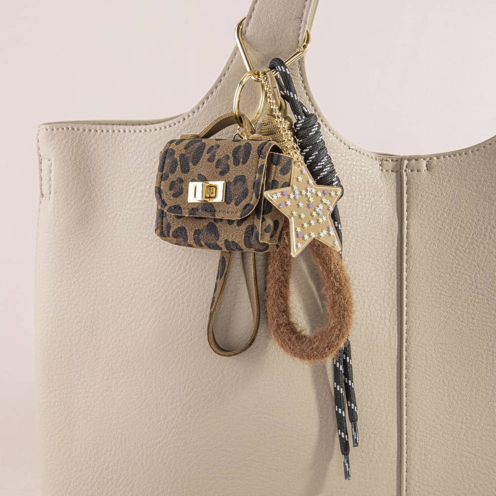 Leopard Print Mini Bag Charm