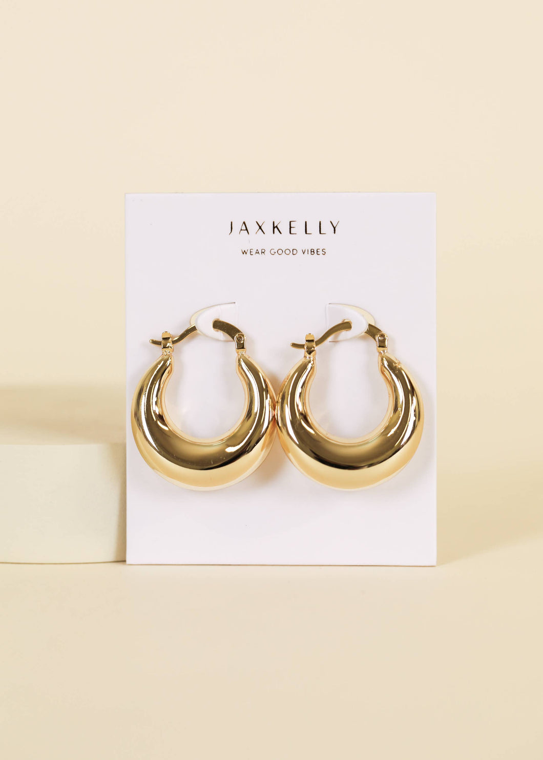 Gold Hoop - Sculptural Wide - Earring