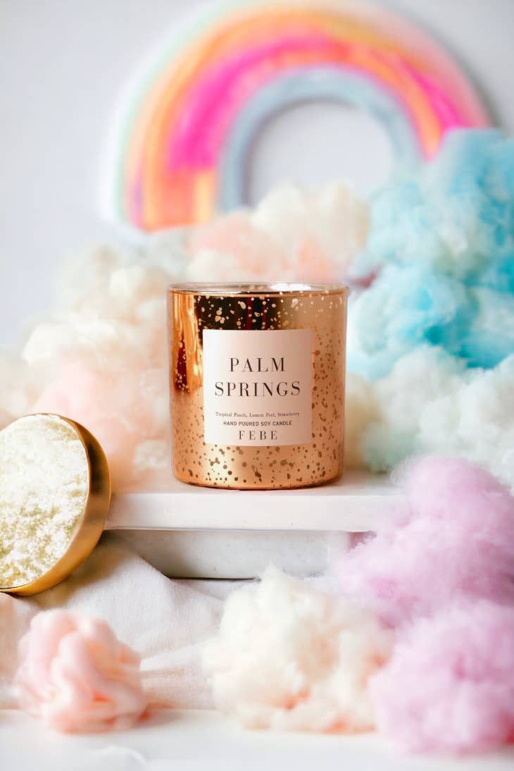 Palm Springs - Strawberry Lemon Ice 10 oz Gold Glass Candle