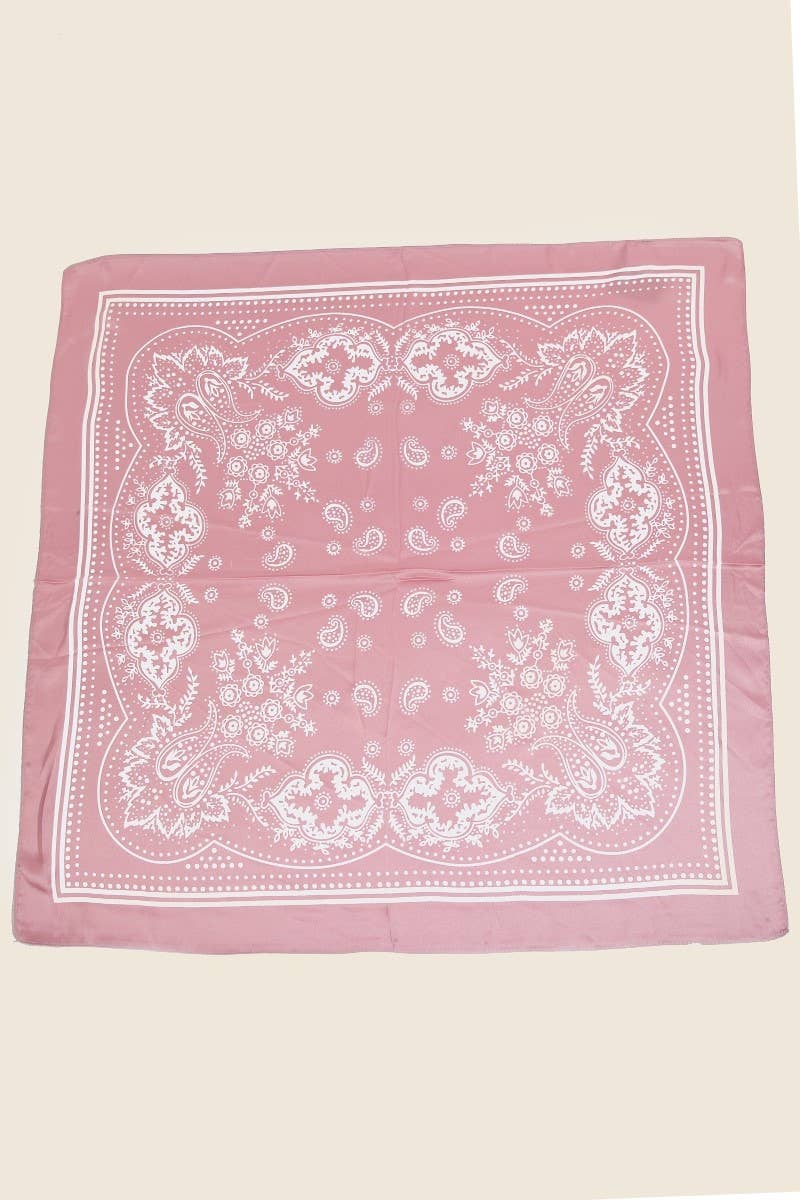 Light Paisley Square Bandana Scarf