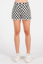 Load image into Gallery viewer, GAME DAY CHECKERED FRAYED HEM CASUAL SHORTS: WASHED RED / S-M-L(2-2-2)
