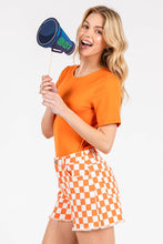 Load image into Gallery viewer, GAME DAY CHECKERED FRAYED HEM CASUAL SHORTS: WASHED RED / S-M-L(2-2-2)
