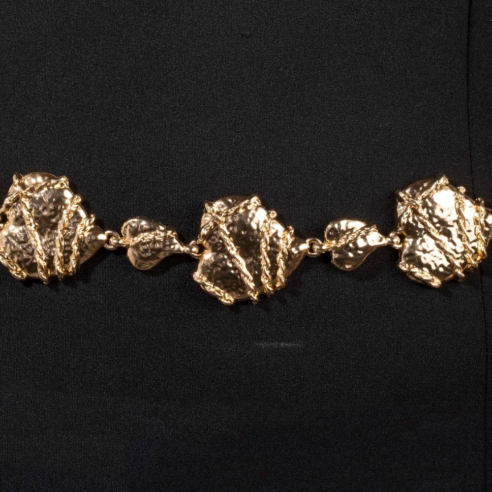 Metallic Chain Wrapped Heart Chain Belt