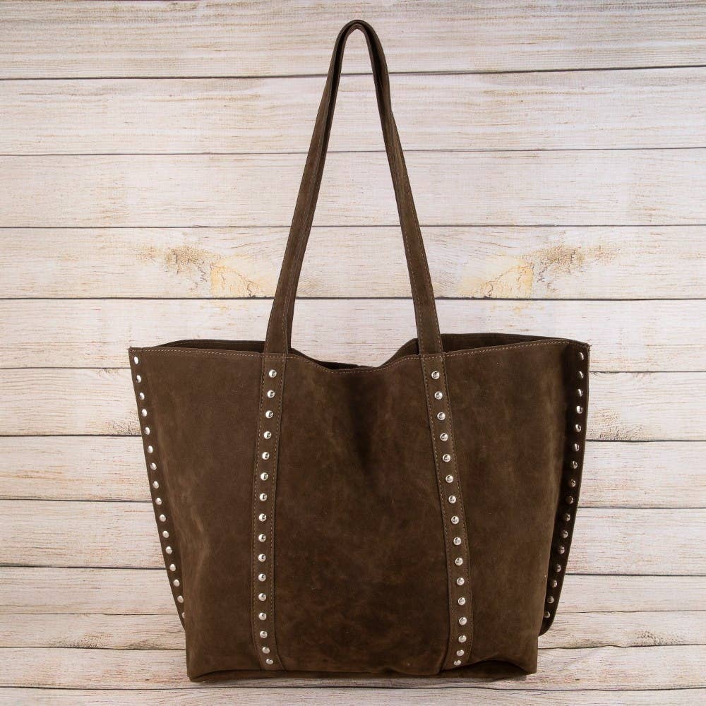 Large Studded Trim Tote Bag