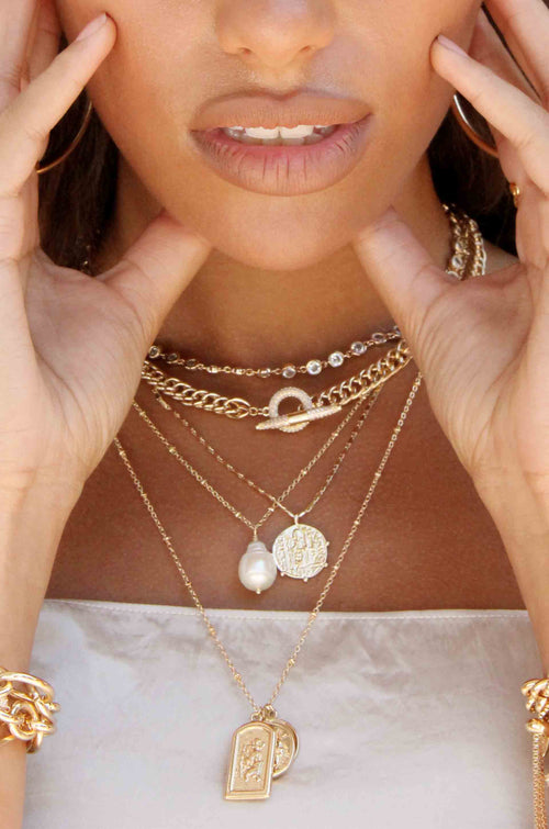 All About That Chain Crystal 18k Gold Plated Necklace