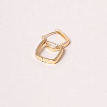 Load image into Gallery viewer, 14K Gold-Dipped Square Hoop Earring: ONE SIZE / WHITE GOLD
