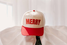 Load image into Gallery viewer, Red Merry Puff Hat
