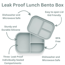 Load image into Gallery viewer, Ali+Oli Leakproof Silicone Bento Box (Blue) Back to School
