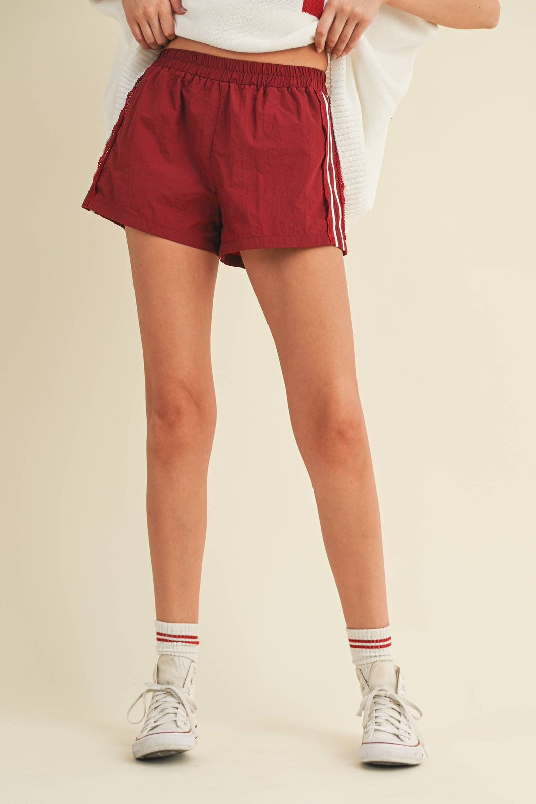 LACE TRIM GAME DAY SHORTS