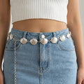 Metallic Clam Shell Chain Belt