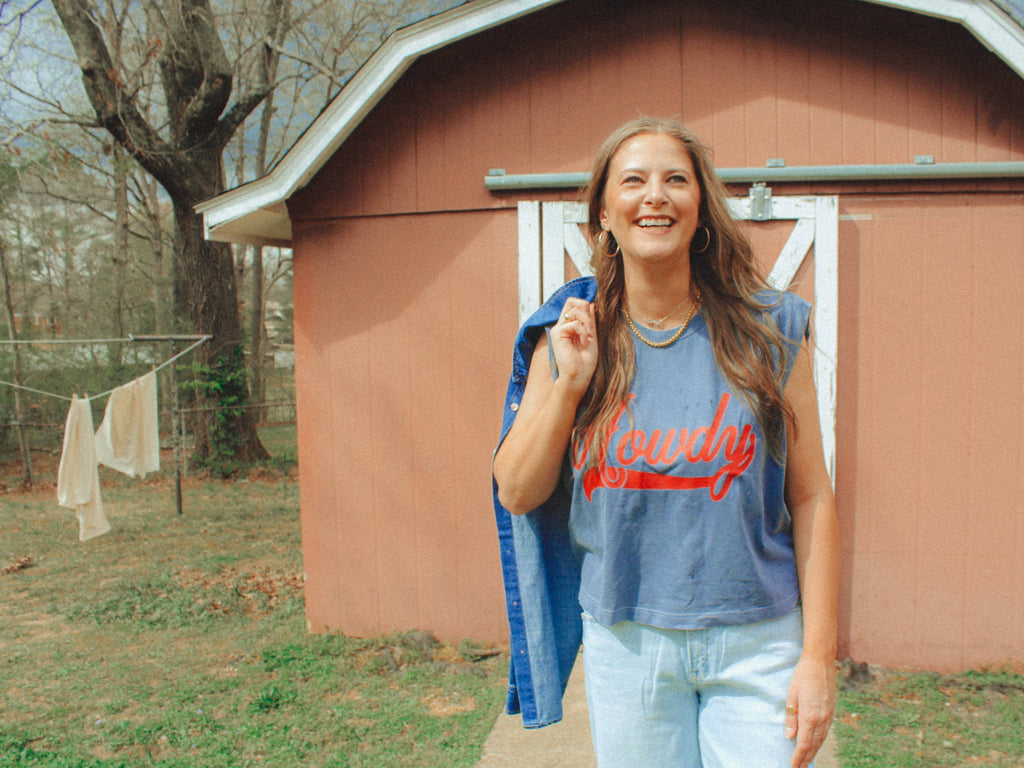 Howdy  Boxy Cropped Muscle Tank
