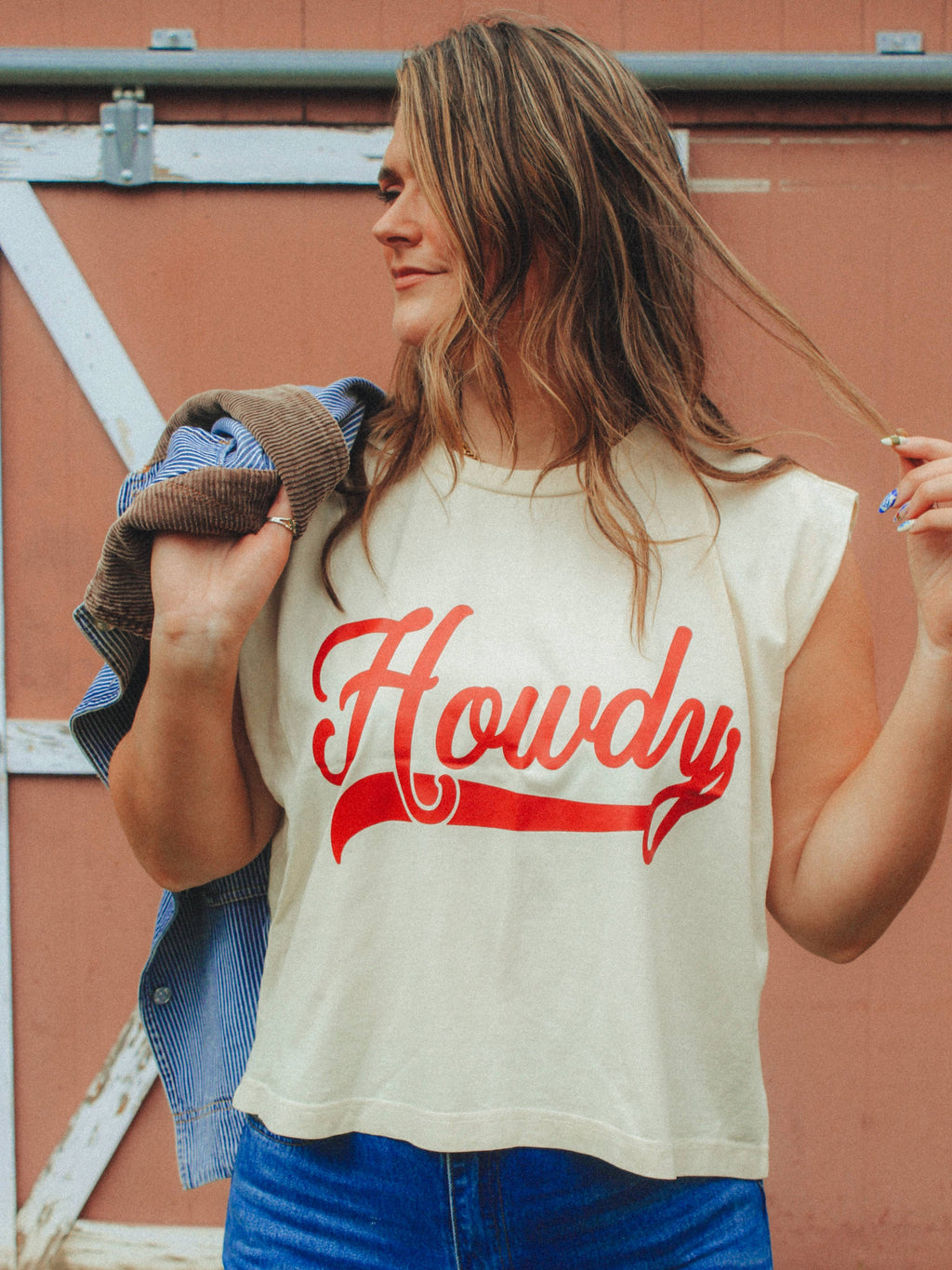 Howdy  Boxy Cropped Muscle Tank