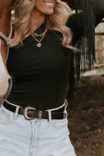 Load image into Gallery viewer, One Shoulder Fringed Long Sleeve Bodysuit
