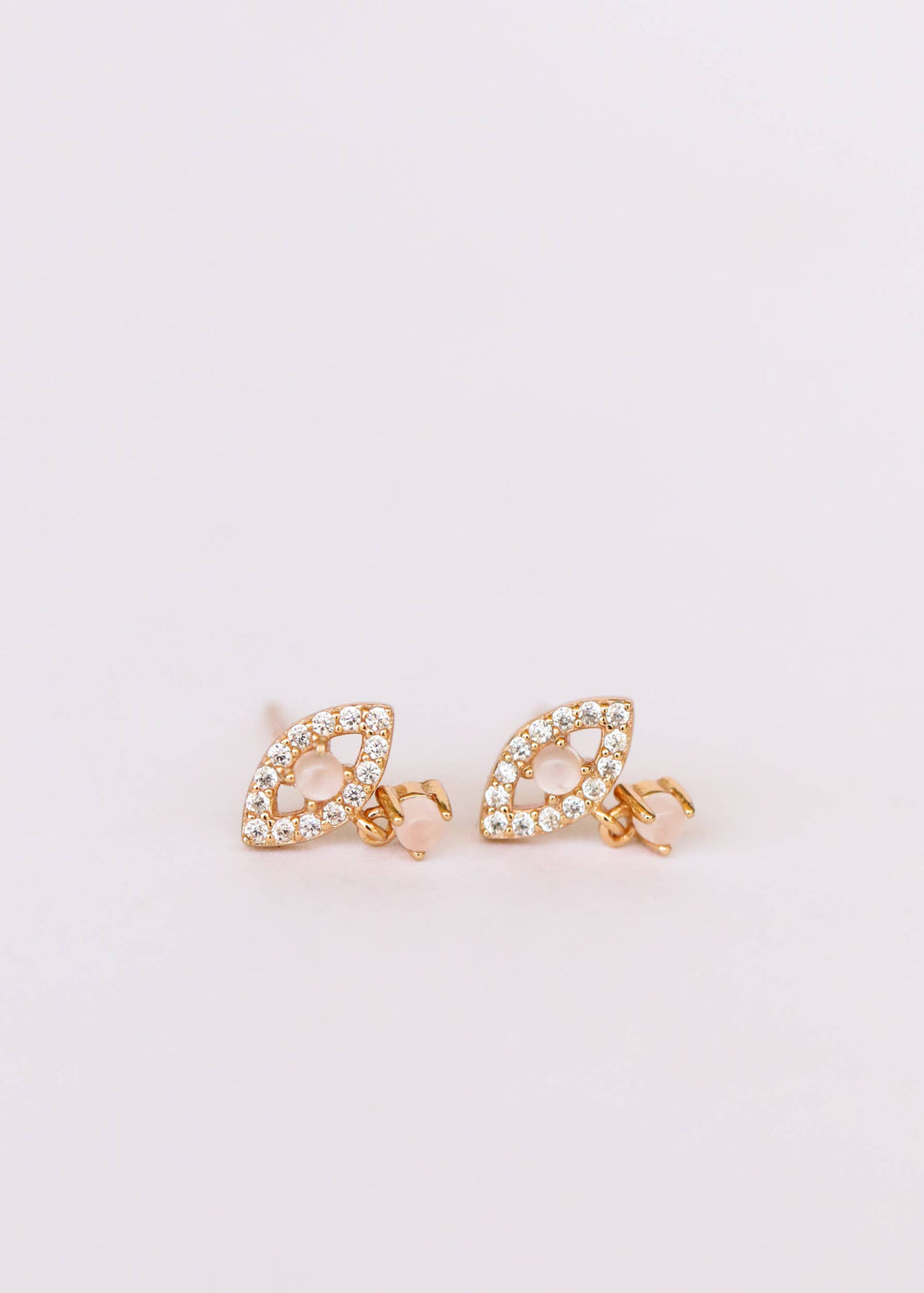 Evil Eye Drop - Rose Quartz - Earring