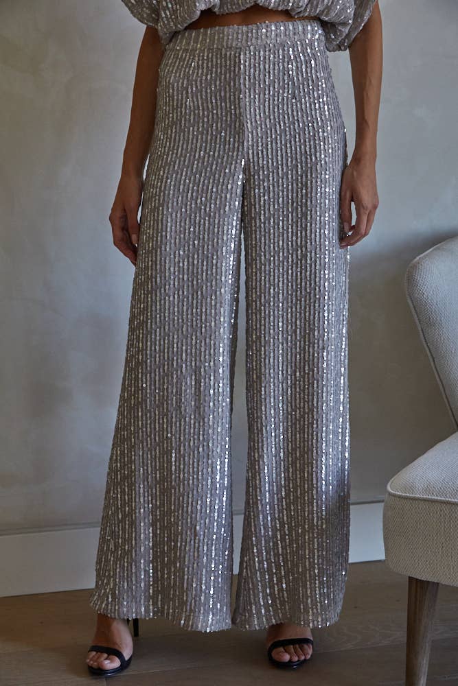 Sequin Wide Leg Pants