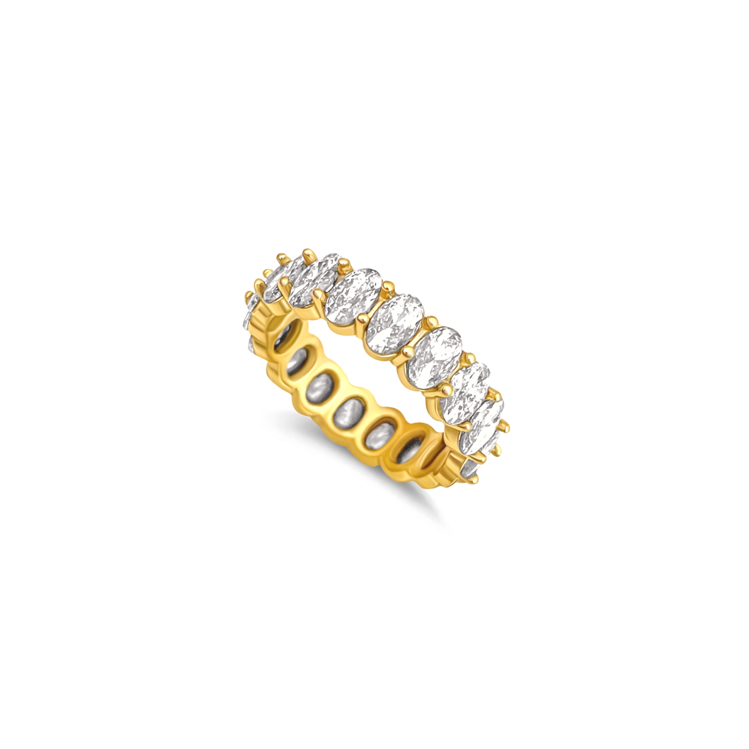 Ellie Vail - Mylah Oval Eternity Band Ring: Gold / US 6