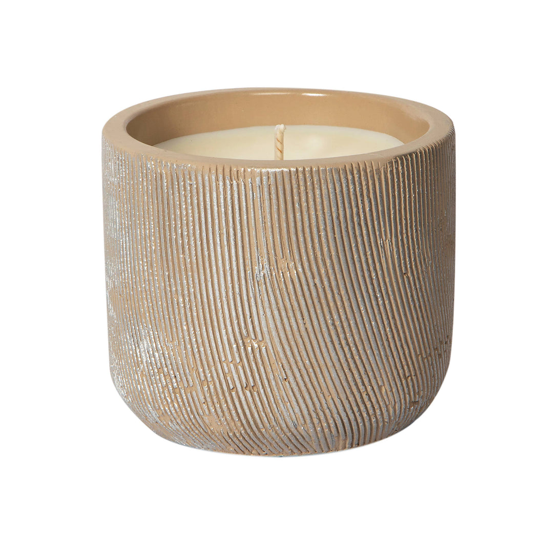 Sage & Vetiver Concrete metallic brushed Candle 15oz