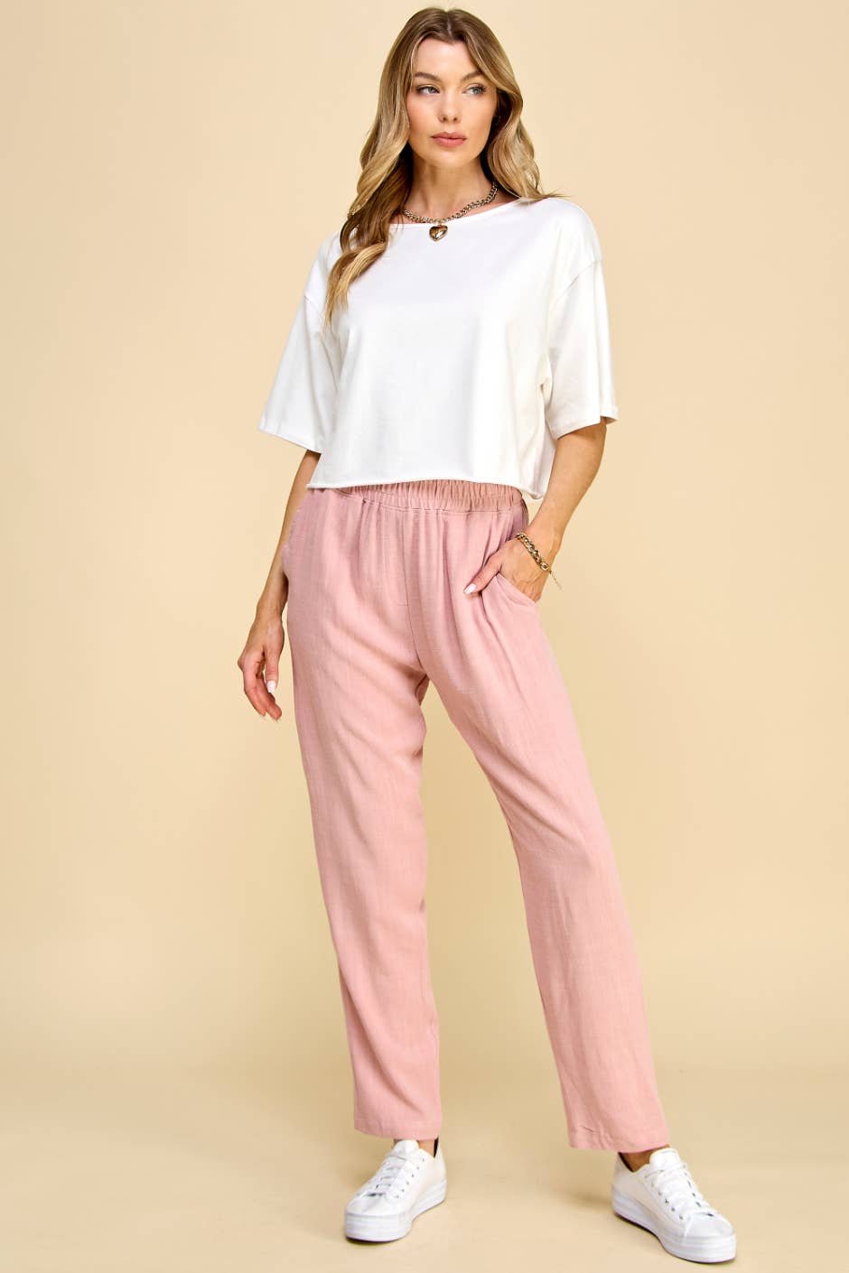 Dreamland Bali Linen Pants Rose