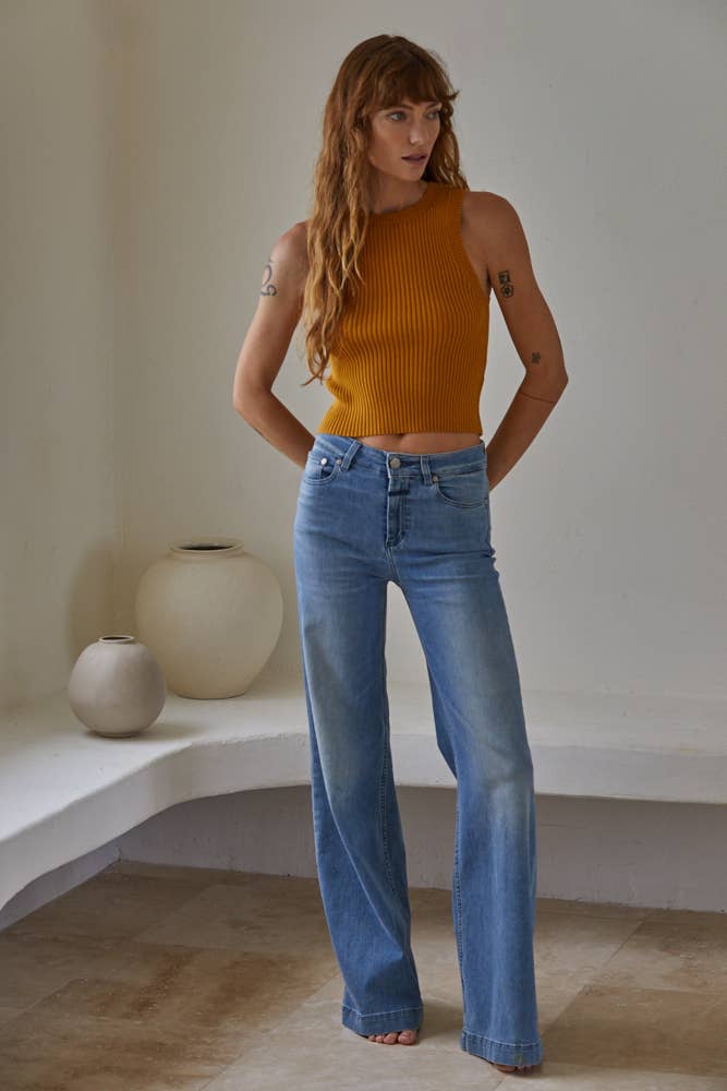 SAWYER CROP SWEATER GOLD